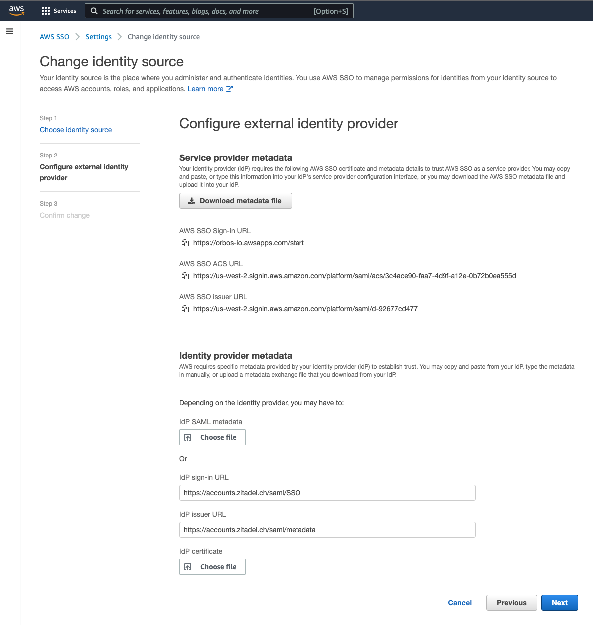Configure external identity provider