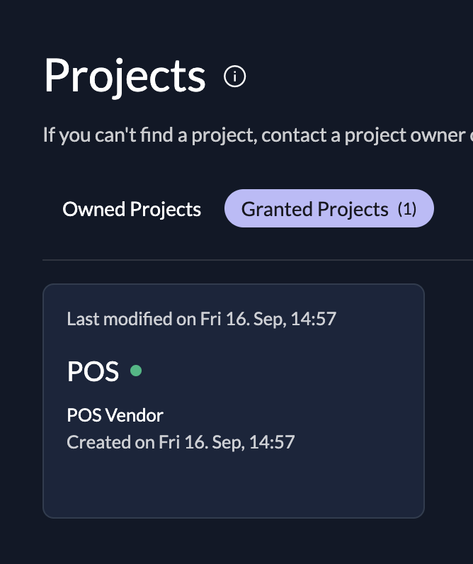 Granted project